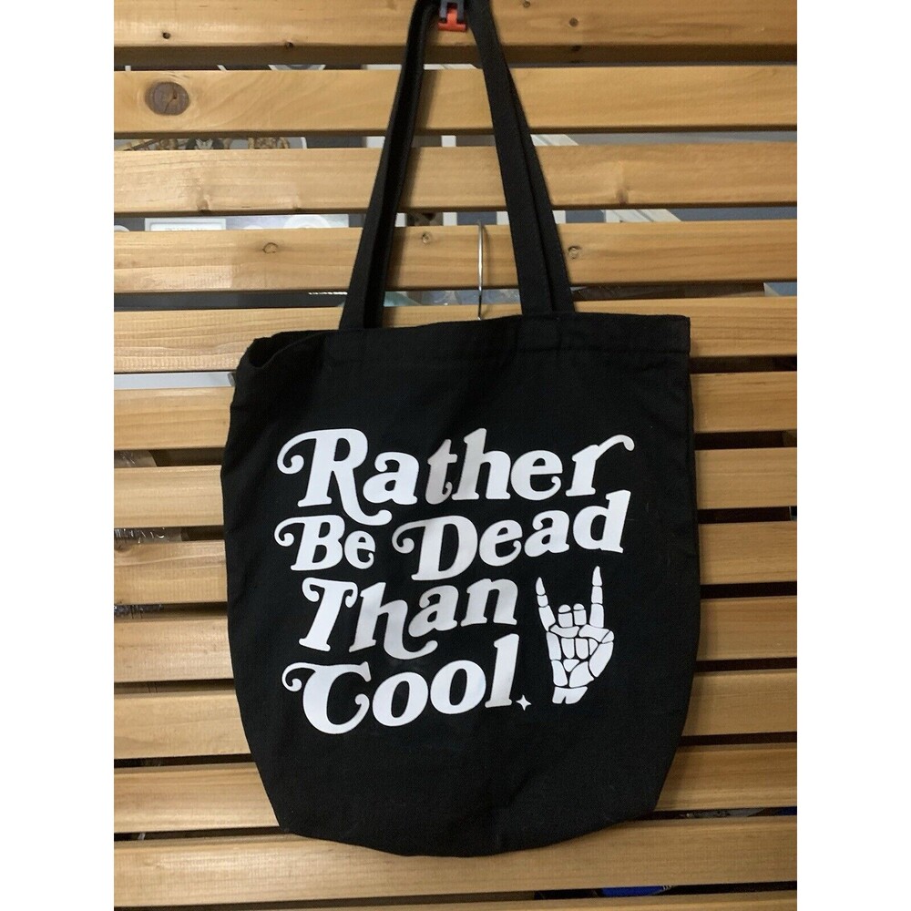Double Happy Co “I’d Rather Be Dead Than Cool” Zip Closed Total Back. Limited